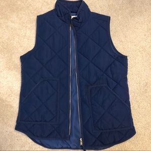 Navy J. Crew Quilted Vest - Small